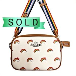 NEW Coach Mini Jamie Camera Bag Crossbody With Rainbow Print
